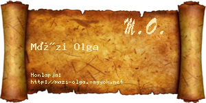 Mázi Olga névjegykártya